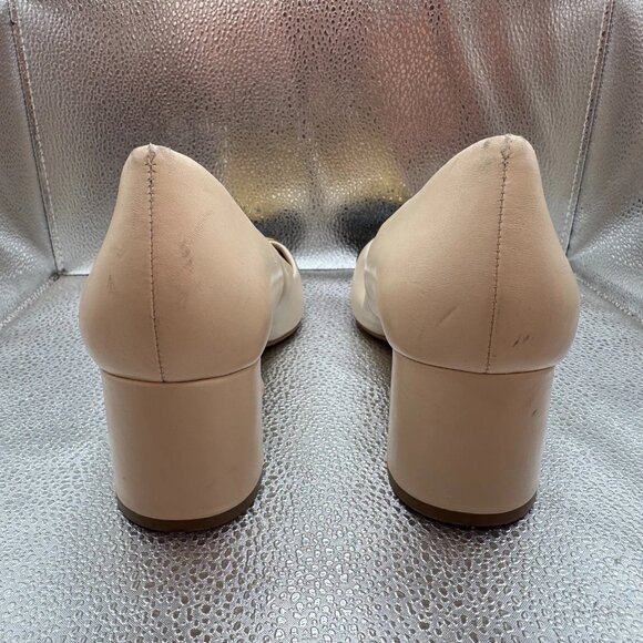 Size‎ 10.5 Tory Burch Womens Cream Chelsea 50mm Soft Nappa Leather Pump Shoes - Picture 7 of 9